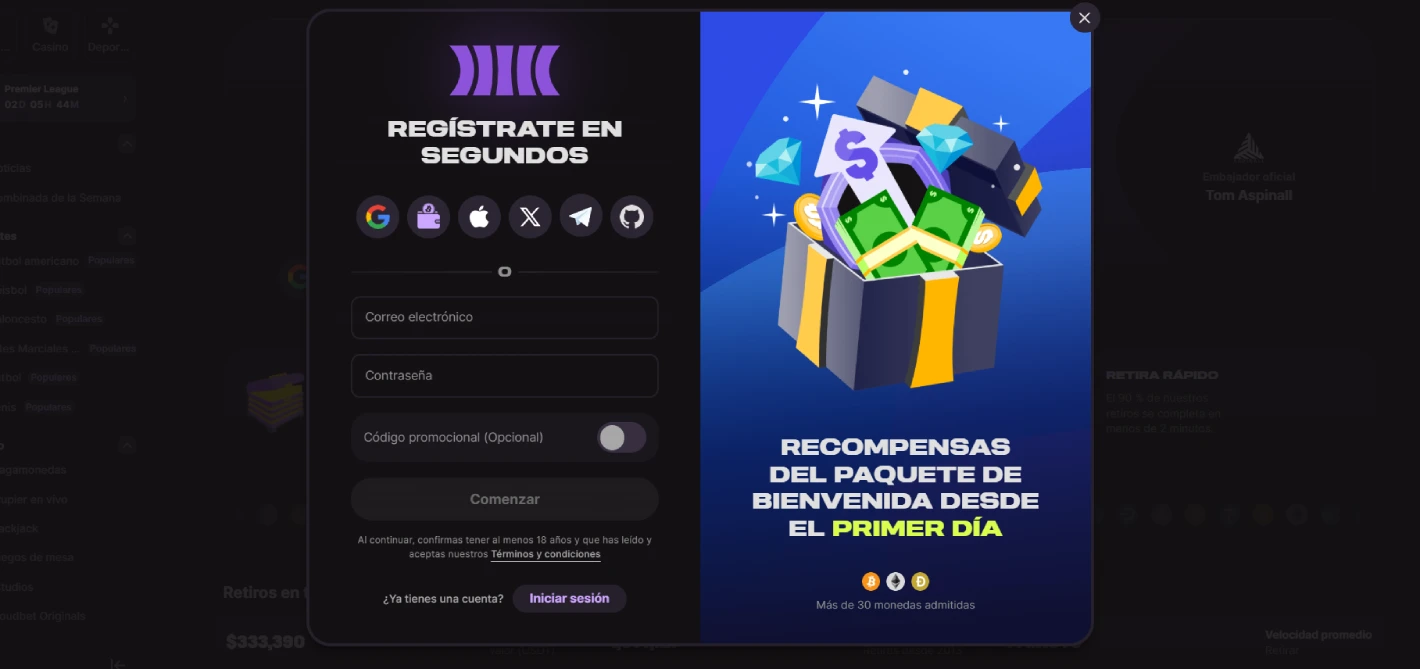cloudbet casino registro